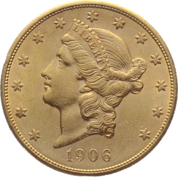 USA 20 Dollar 1906 S – Liberty Head Double Eagle – San Francisco